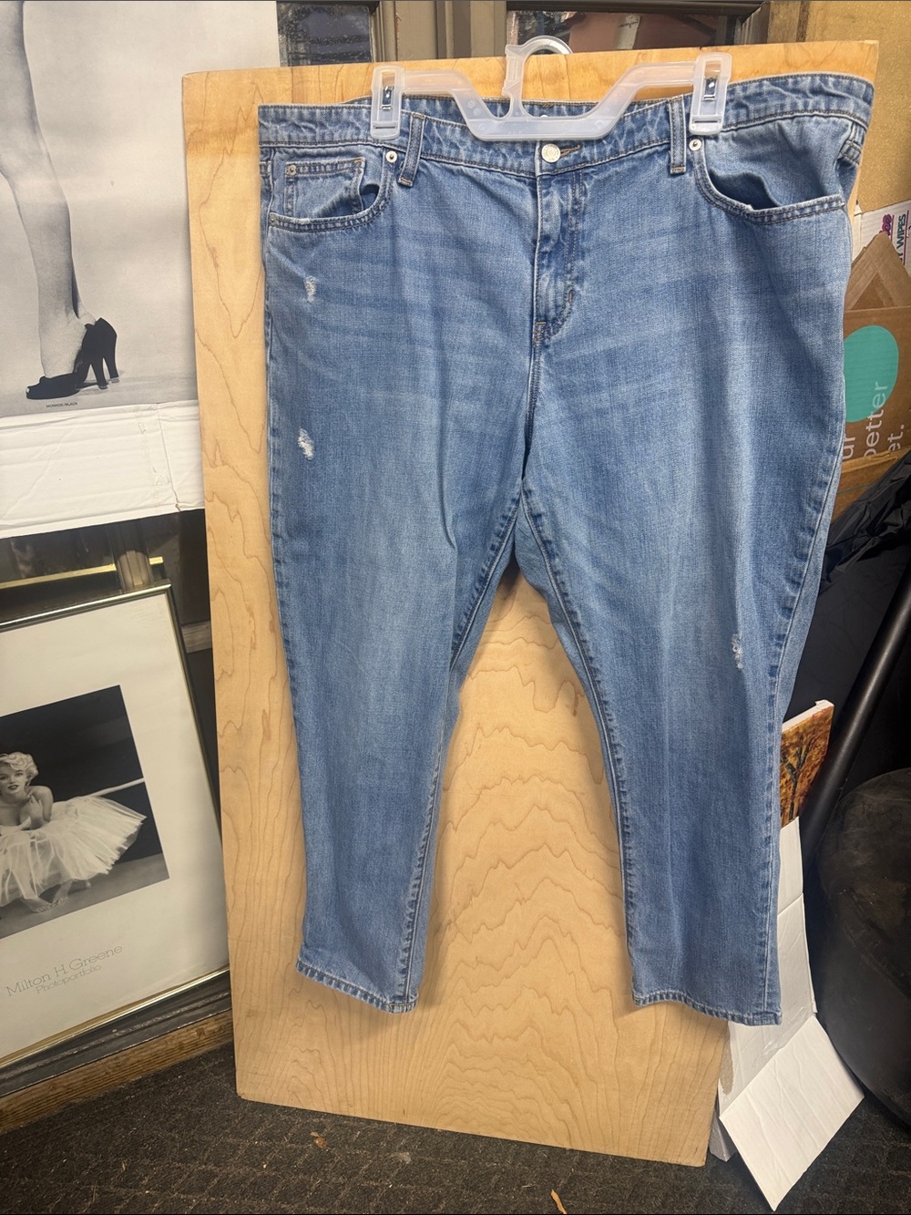 GAP Light Blue Cropped Straight-Ankle Jeans